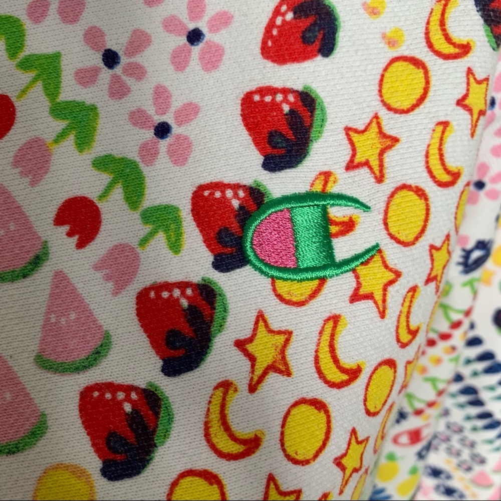 Champion x Susan Alexandra Multicolor Crewneck Sweatshirt - Pink, Yellow, Green - Picture 9 of 12